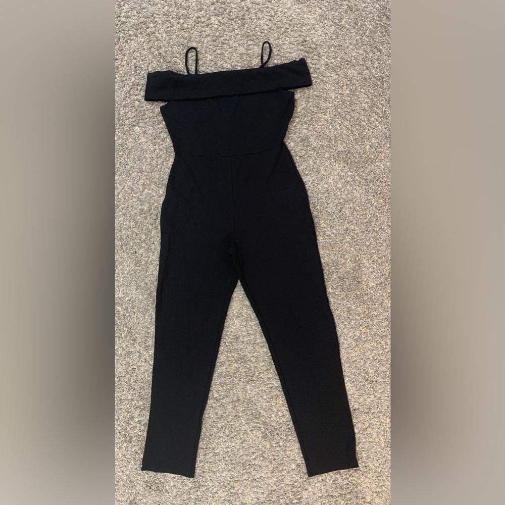 Black Off The Shoulder Catsuit